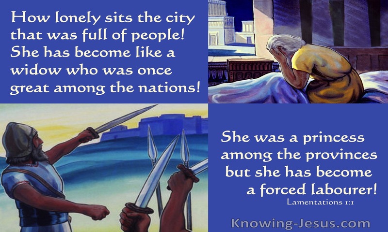 Lamentations 1:1 Jerusalem Has Become Like A Widow (blue)